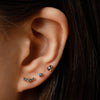 14k gold blue ruf diamond round Earrings - LODAGOLD