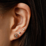 14k gold blue diamond Earrings - LODAGOLD
