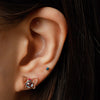 14k gold blue topaz&ruby butterfly  single earring - LODAGOLD