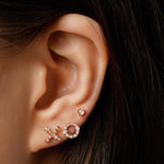 14k gold "O"diamond single earring - LODAGOLD