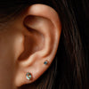 14k gold oval green sapphire piercing - LODAGOLD