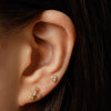 14k gold dia heart single stud Earring - LODAGOLD