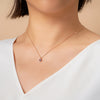 14k gold blue sapphire hexagon necklace - LODAGOLD