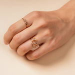 14k gold grey diamond Heart ring - LODAGOLD