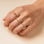 14k gold pink sapphire rhombus ring - LODAGOLD