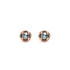 14k gold blue ruf diamond round Earrings - LODAGOLD