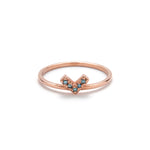 14k gold Blue diamond Heart ring - LODAGOLD
