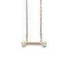 14k gold bar necklace w/pave and pearls - LODAGOLD