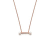 14k gold bar necklace w/pave and pearls - LODAGOLD