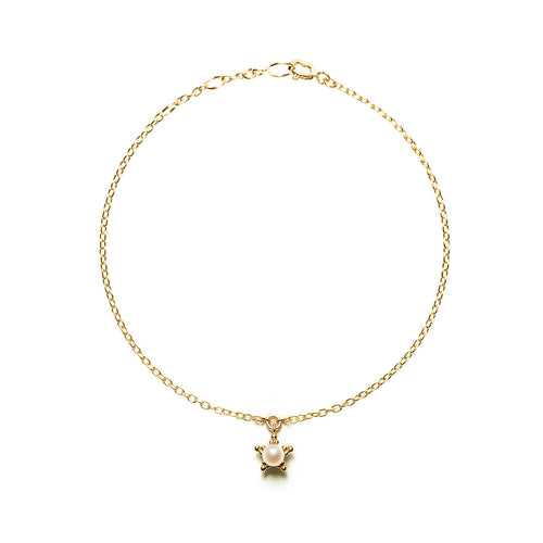14k gold star bracelet with pearl - LODAGOLD