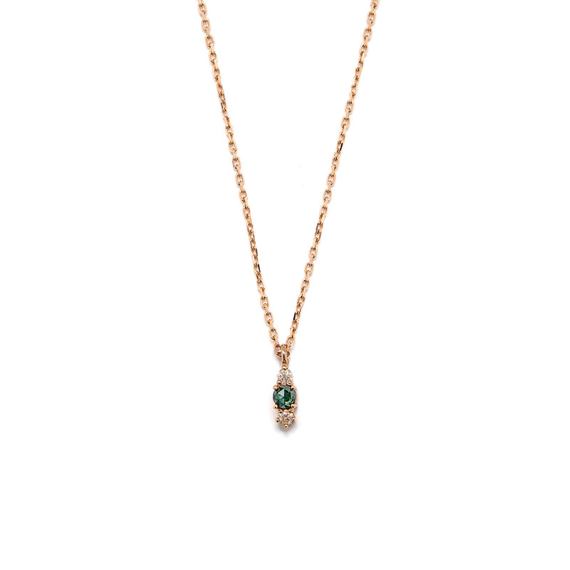14k gold Blue&Grey Diamond Necklace - LODAGOLD