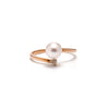 14k gold diamond& akoya pearl ring - LODAGOLD