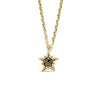 14k gold black diamond star Necklace - LODAGOLD