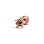 14k gold black diamond star piercing - LODAGOLD