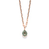 14k gold pear cut green sapphire Necklace - LODAGOLD