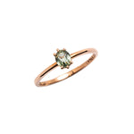 14k gold oval green sapphire ring - LODAGOLD