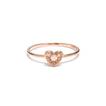 14k gold grey diamond heart ring - LODAGOLD