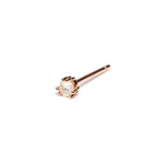 14k gold grey diamond single stud Earring - LODAGOLD