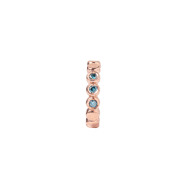 14k rose gold diamond Huggie Hoop - LODAGOLD