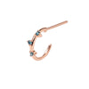 14k rose gold Blue diamond Huggie Hoop - LODAGOLD