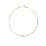 14k gold blue diamond bar bracelet - LODAGOLD